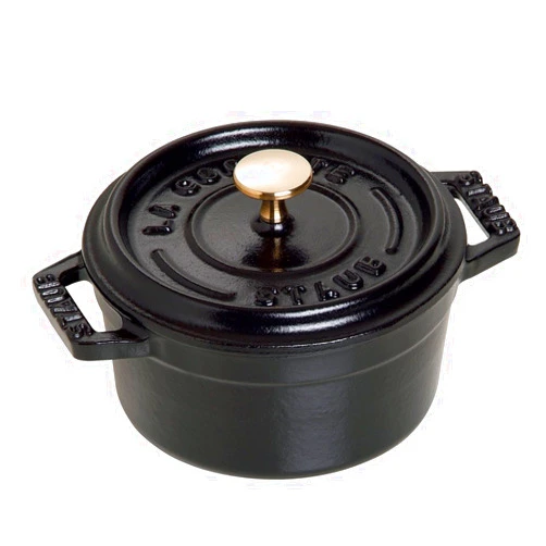 Staub Cast Iron 0.25-qt Mini Round Cocotte - Matte Black, Made in France