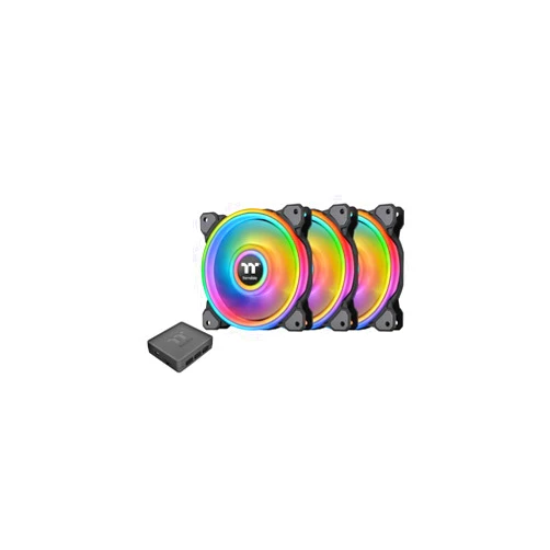 Thermaltake Riing Quad 120mm 16.8 Million RGB Color (Alexa, Razer Chroma) Software Enabled 4 Light Rings 54 Addressable LED 9 Blades Hydraulic Bearing Case/Radiator Fan CL-F088-PL12SW-B, Black