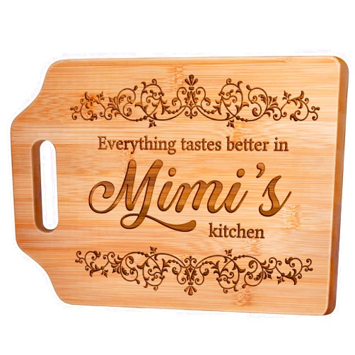 AceThrills Mimi Gifts - Engraved Bamboo Cutting Board 12.3