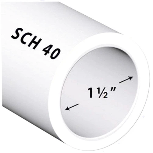 Manufacturer Direct PVC Pipe Sch40 1-1/2 Inch (1.5) White Custom Length - 4FT
