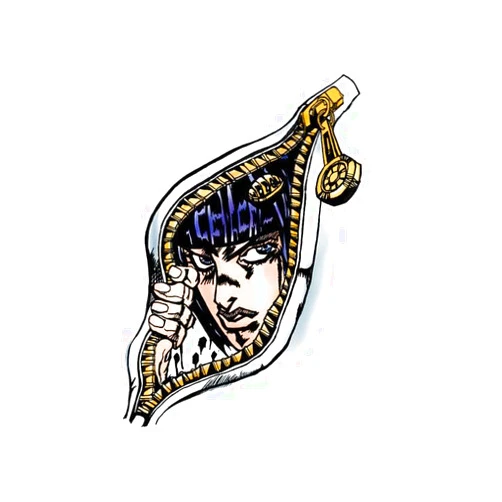 ikigomu-Killer Queen JoJo's Bizarre Adventure Zipper Peeking Anime Decal Sticker for Car//Truck/Laptop (B)