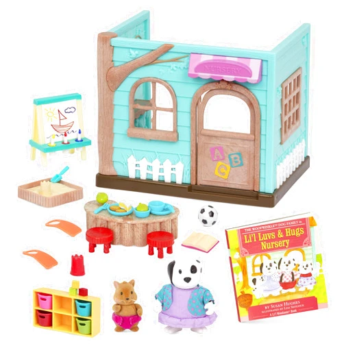 Li'l Woodzeez – Nursery Playset with 2 Posable Doll Figures & 1 Storybook – Preschool Dollhouse Playset – Pretend Play Toy Gift for 3+ Years
