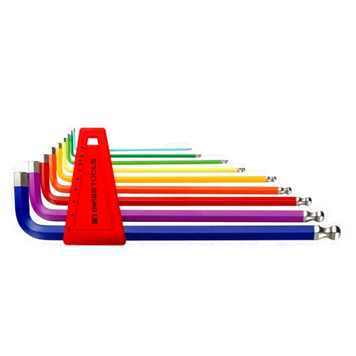 PB Swiss Tools PB 212LH-10 RB Ballend hex set long rainbow