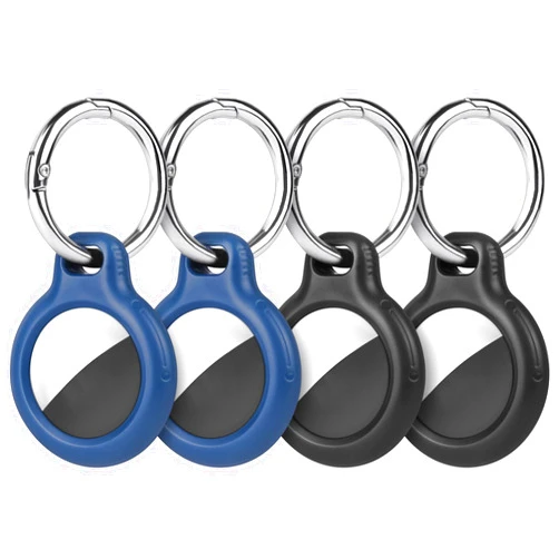 Ainiv Holder Case for AirTags, 4 Pack Ultra Light Plastic Protective Case for AirTags, Durable Anti-Scratch Protective AirTag with Keychain, Item Finders for Pets, Luggage, Wallet, Backpacks