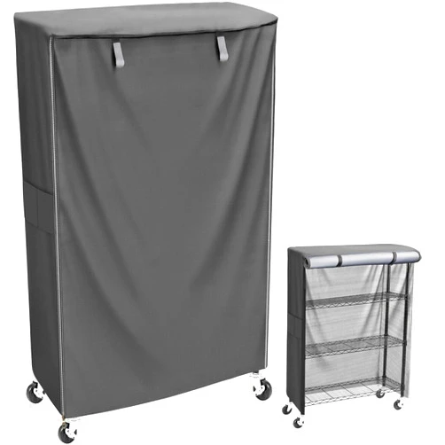 MOLLYAIR Wire Shelf Cover,600D Heavy Duty Waterproof Dustproof Standing Shelf Units Cover, Storage Rack Cover with Zipper for Metal Shelving,(Cover only) (Grey, 36