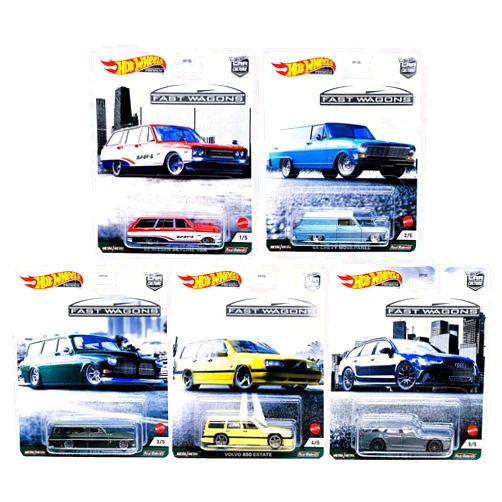 Hot Wheels Premium Car Culture Fast Wagons Complete Set of 5 Vehicles