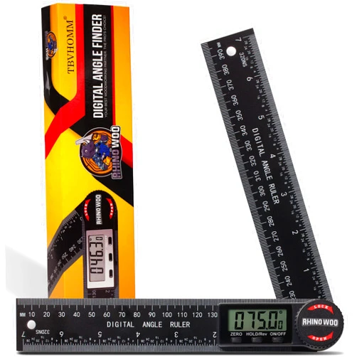 TBVHOMM Digital Angle Finder Protractor, Angle Finder Ruler with 7inch/200mm, Angle Measuring Tool for Woodworking/Carpenter/Construction/DIY Measurement(2 Batteries Included) (Enhanced ABS)