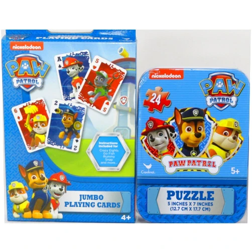 Paw Patrol Jumbo Playing Cards and Puzzle in Collectible Tin Combo