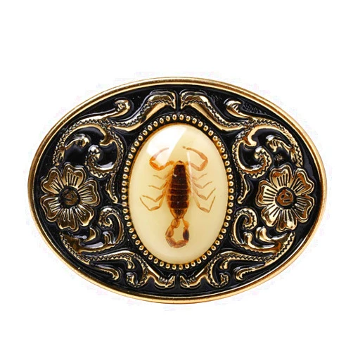HUABOLA CALYN Belt Buckle for Men- Unique Luminous Stone Native American White 3D Scorpion Animal Belt Buckle for Women