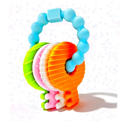 YAPROMO Baby Silicone Teething Keys Toy, Cute Key Ring Shape Chew Toy, Perfect First Easter Basket Stuffers for Babies 3-18 Months