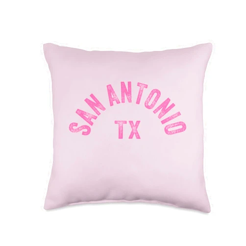 San Antonio Pink Boutique Texas Fun & Pink Themed San Antonio Pink Throw Pillow, 16x16, Multicolor