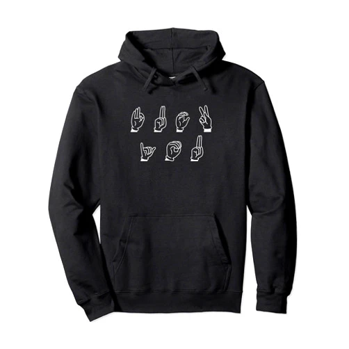 ASL Sign Language Design For Lovely Deaf People F... YOU as ASL Sign Language ASL American Sign Language Pullover Hoodie