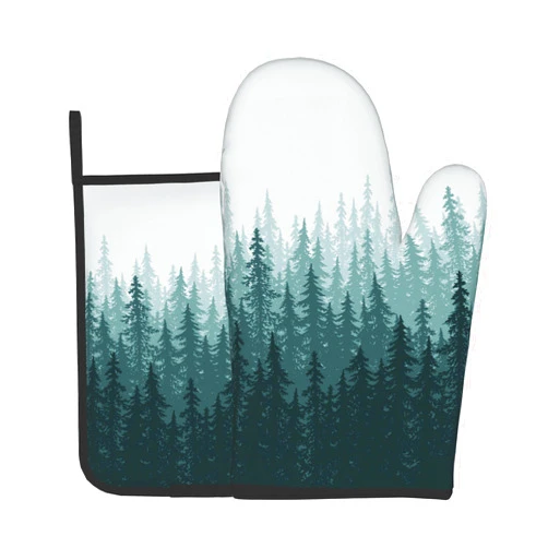 Netufe Misty Mountains Forest Oven Mitts Pot Holders Set of 2, Kitchen Heat Resistant Hot Pads for Women Men Cooking BBQ Baking
