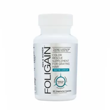 Foligain Color Rescue Supplement for Graying Hair | Healthy hair supplement | With Vitamin B6, Folate, Biotin & More, 60 Count