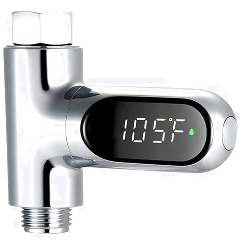 KAMEISHI Shower Thermometer Second Generation Led Digital Display Baby Bath Water Fahrenheit Celsius Thermometer 360°Rotating Screen for Home Bathroom Kitchen k2