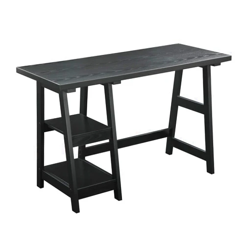 Convenience Concepts Designs2Go Trestle Desk with Shelves, 47