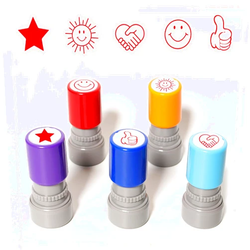 Lukeerit Teacher Stamps Self-Inking – 5-Color Pack for Classroom, Motivating Students, Grading & Behavior Rewards, Elementary Teacher Supplies