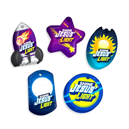 BragTags 2023 Vacation Bible School (VBS) Brag Tag Value Pack. Shine Jesus' Light on Your Stellar Campers: 100 Tags (20 Tags per Design) + 25 USA-Made 24