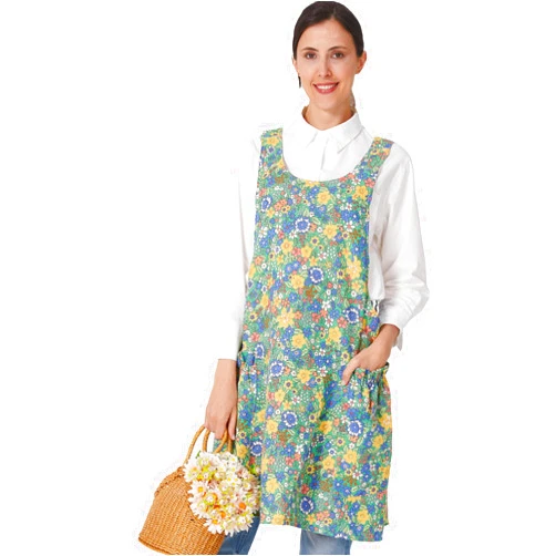 APRONNER Cozy Adjustable Cross Back Aprons for Women with Pockets Cotton Linen Cooking Kitchen Baking