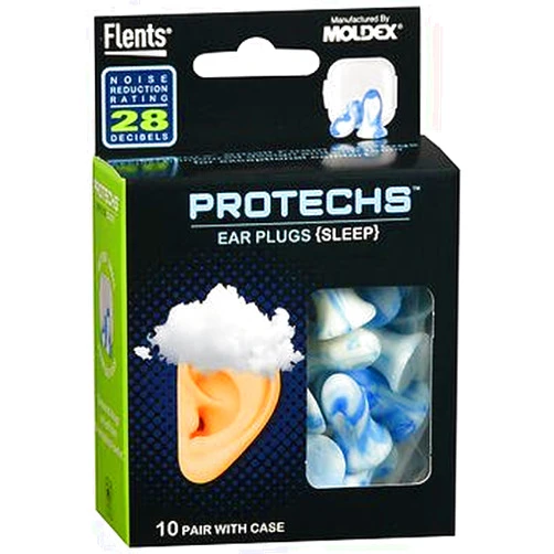 Flents Protechs Ear Plugs Sleep - 10 Pair, Pack of 6