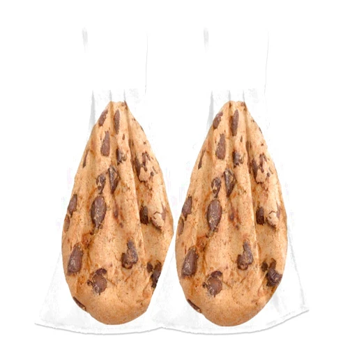 KOCOART Chocolate Chip Cookie Kitchen Hanging Towels Funny Hand Tie Towel with Loop Dish Drying Towel 2PCS, Soft Super Absorbent Fingertip Towel for Bathroom Guestroom Laundry