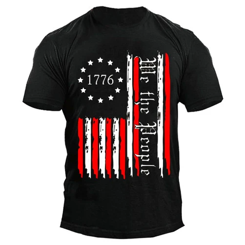 Mrocioa USA Flag 4th July American Red White Blue Star Stripes Patriotic T-Shirt Size M L XL XXL 3XL