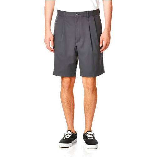 PGA TOUR Men's Double Pleat Golf Short with Active Waistband, 9