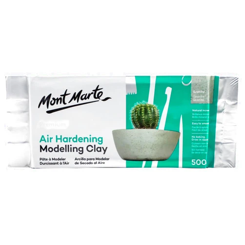 Mont Marte Air Hardening Modelling Clay 1.1lb (500g) in Granite, Stone Colored Clay for Sculpting, Subtle Shimmer Effect, Ideal for Professional Modelling and Crafts