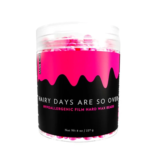Miss Cire Hot Pink Hypoallergenic Hard Wax Beads - Painless Hair Removal Peel-Off Wax - No Strips Needed - Low melting Point - For Face and Body - Hairy Days Are So Over - For Sensitive Skin - 8oz