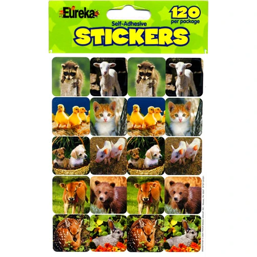 Eureka Baby Animals Real Photos Stickers
