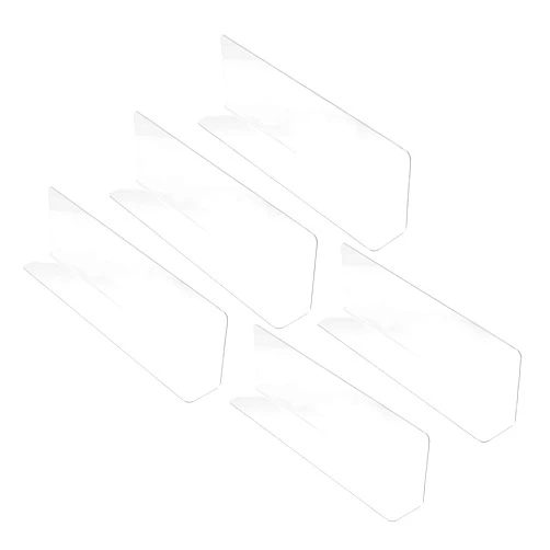 ULTECHNOVO 10Pcs Plastic Shelf Divider，Commodity Shelf Baffle Supermarket Commodity Divider L Shape Baffle Clear Shelf Dividers shelf dividers for Convenience Store Kitchen Cabinets Shelf Store