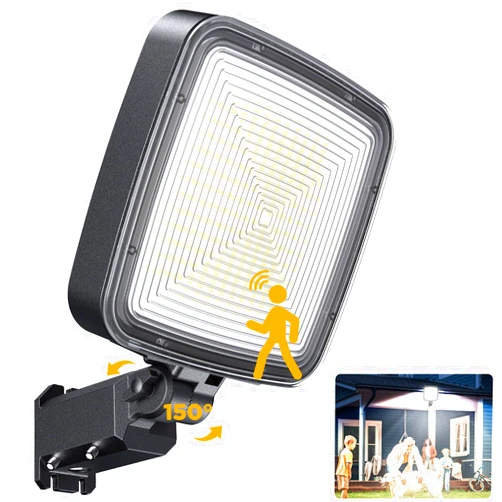 LAMGO 150W LED Motion Sensor Outdoor Lights,Dusk to Dawn Outdoor Lighting with Photocell Adjustable Angle, 20000LM AC110V IP66 Waterproof,Security Flood Lights for Outside,Yard,Patio,Driveway,Backyard