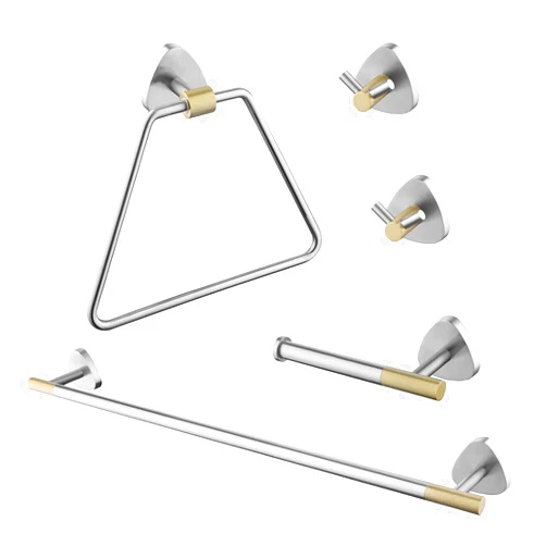 Frafuo Bathroom Hardware Set-Solid Brass Plaid Design Gold Bathroom Sets -5 Piece Bathroom Accessories Set Include Toilet Paper Holder+Hand Towel Holder+Towel Bar 24”+Towel Hooks 2Pack
