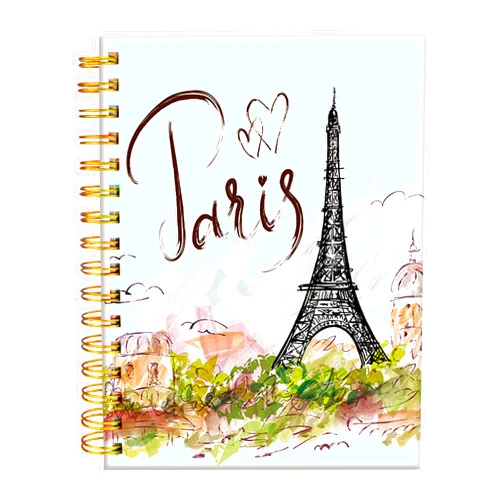 iampanda Spiral Journal Notebook,Strong Twin-Wire Binding with Premium Paper for Girl Women,60 Sheets A5 College Ruled Notebook/Journal,Perfect for School Office Home Gifts,Eiffel Tower Paris