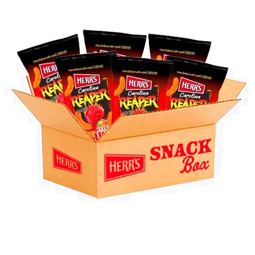 Herr's Snacks - Gluten-Free Spicy Snacks For Adults and Kids - Carolina Reaper Cheese Curls - 6 Ounce (Pack of 6)