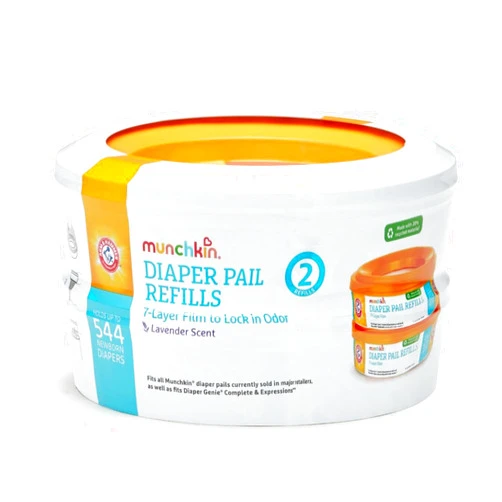Munchkin® Arm & Hammer Diaper Pail Refill Rings, Holds up to 544 Newborn Diapers, 2 Pack
