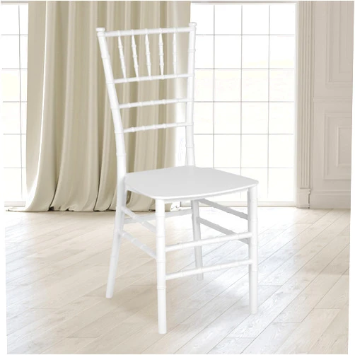 EMMA + OLIVER White Stackable Resin Chiavari Chair