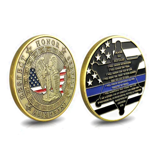 Glamtune St. Michael Patron Saint of Law Enforcement Challenge Coin with Prayer Single Coin