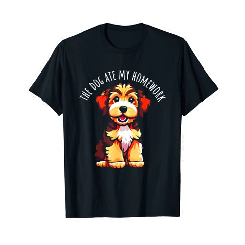 Awesome Cute and Adorable Puppy Dog Designs The Dog Ate My Homework Cute Puppy Dog Cartoon T-Shirt