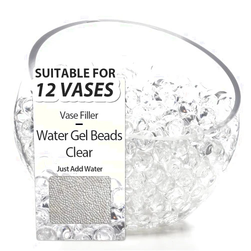 NOTCHIS 40,000 Clear Big Water Gel Beads Vase Fillers Floral Beads, Water Gel Beads Vase Filler for Christmas, Wedding Centerpiece, Candles, Floral Decorations