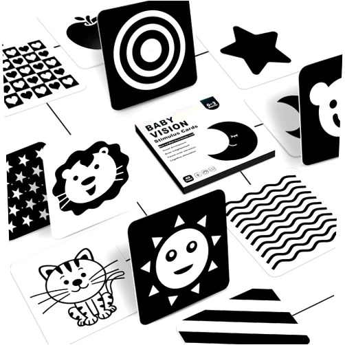 YingBear Contrast Cards for Infants 0-3 Months, YingBear High Contrast Baby Toys for Newborn, Black and White Cards for Newborns, 20PCS 40Pages 5.5