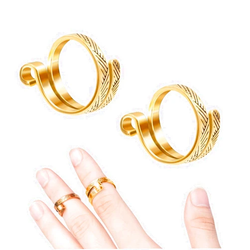 Ubuymart 2 Pack Knitting Crochet Loop Ring for Fingers, Adjustable Crochet Tension Ring, Metal Open Yarn Guide Finger Holders, Knitting Thimbles for Crochet Gold