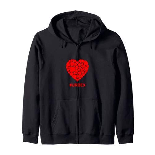Urban Explorer Old History Products Urban Explorer Rundown Decay Old History #URBEX Heart design Zip Hoodie
