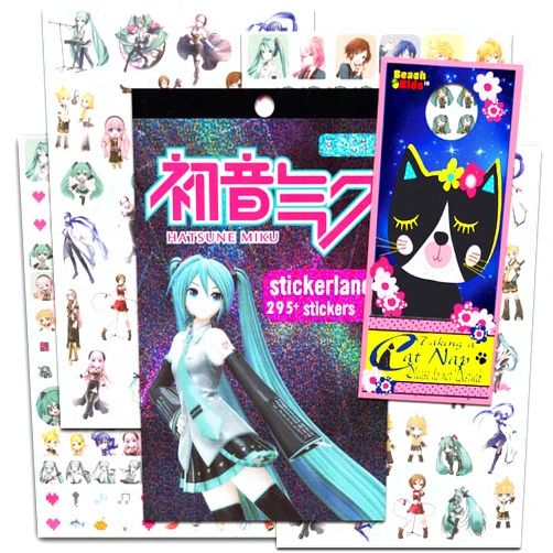 Shueisha Hatsune Miku Stickers Set - Bundle with 295+ Hatsune Miku Stickers Plus Door Hanger for Boys, Girls, Kids | Hatsune Miku Party Supplies