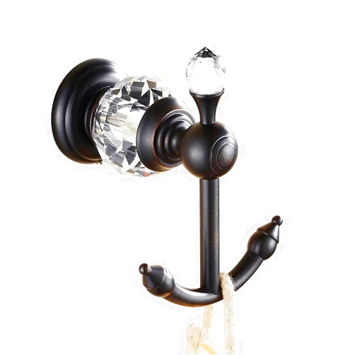 Nokozan Luxury Crystal Series Brass Coat Hooks Wall Mounted Bathroom Towel Hook, Oil-rubbed Bronze