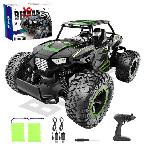 BEZGAR TB142 Remote Control Car - 1:14 Scale RC Cars, 20 Km/h 2WD All-Terrains Electric Off-Road Vehicle Truck Crawler Toy with Two Rechargeable Batteries for Boys Kids and Adults
