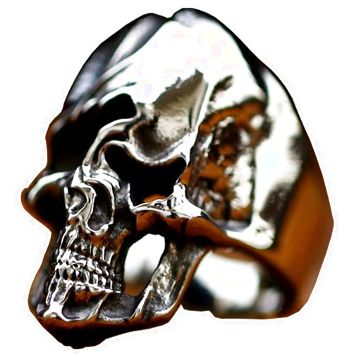 ZMY Home Death Skull Ring for Men Stainless Steel Jewelry Biker Rings Scary Death Ring Skull for Gifts