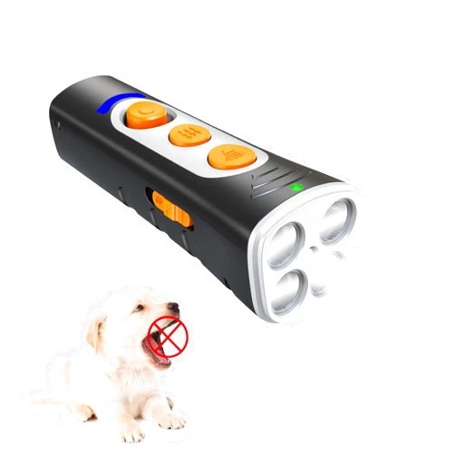 MODUS 2024New Dog Bark Deterrent Device, 4X Ultrasonic Emitters Anti-Barking Device, Rechargeable Handheld Dog Barking Control Devices with 50ft Range Dog Training&Behavior Aids, Indoor Outdoor (Black)