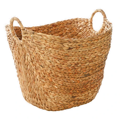 Deco 79 Seagrass Handmade Decorative and Functional Storage Basket Large Woven Basket Organizer with Ring Handles, Basket for Storage 20