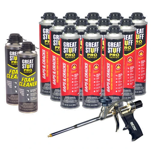 GREAT STUFF PRO Gaps and Cracks - 24oz Fireblock Foam Insulation Sealant, Pack of 12. Closed Cell, Polyurethane Expanding Spray Foam. Seals & Insulates Gaps Up to 3